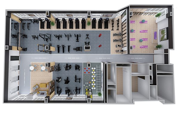 200-500平方健身房配置方案-广西huatihui体育健身器材有限公司